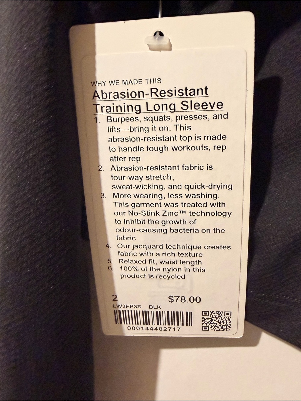lululemon athletica Black Long-Sleeve Training Crew / Size 2 - Picture 4 of 4